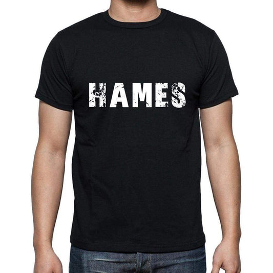 Hames Mens Short Sleeve Round Neck T-Shirt 5 Letters Black Word 00006 - Casual