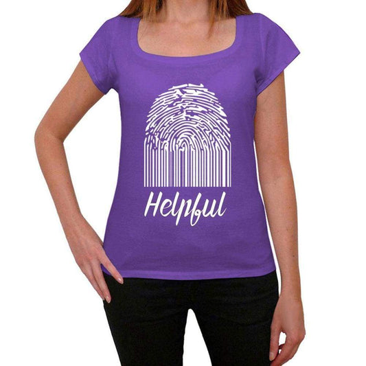 Helpful Fingerprint Purple Womens Short Sleeve Round Neck T-Shirt Gift T-Shirt 00310 - Purple / Xs - Casual
