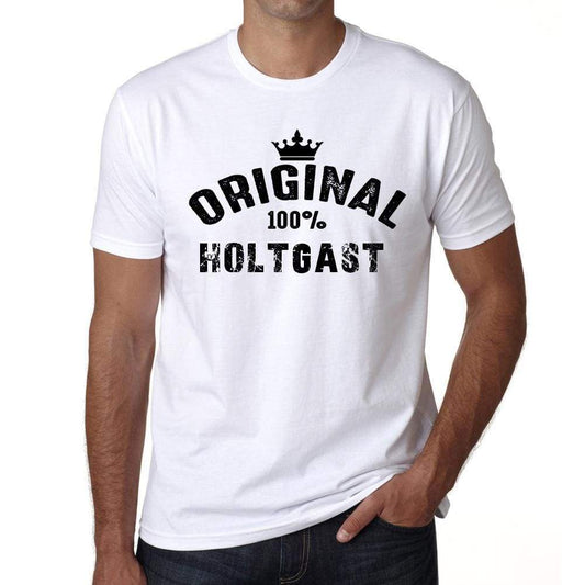 Holtgast 100% German City White Mens Short Sleeve Round Neck T-Shirt 00001 - Casual