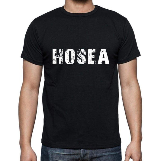 Hosea Mens Short Sleeve Round Neck T-Shirt 5 Letters Black Word 00006 - Casual