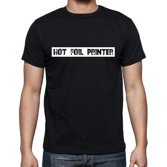 Hot Foil Printer T Shirt Mens T-Shirt Occupation S Size Black Cotton - T-Shirt
