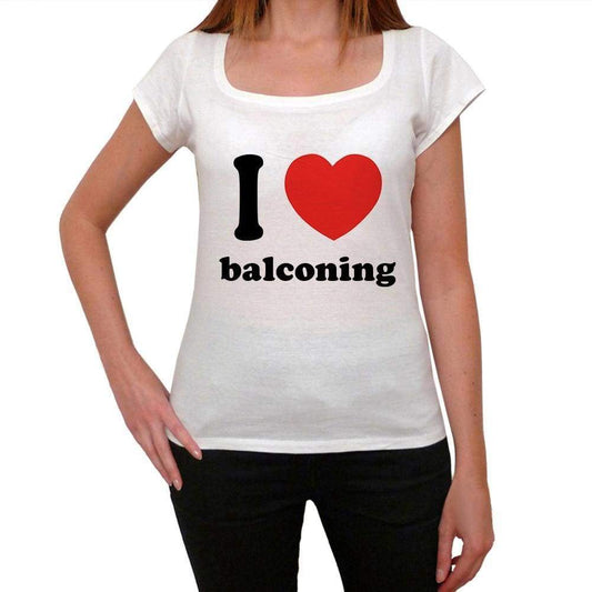 I Love Balconing Womens Short Sleeve Round Neck T-Shirt 00037 - Casual