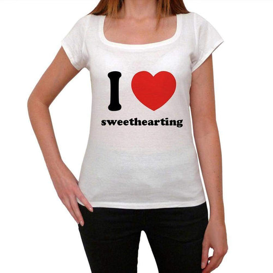 I Love Sweethearting Womens Short Sleeve Round Neck T-Shirt 00037 - Casual