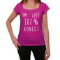 Im Like 107% Honest Pink Womens Short Sleeve Round Neck T-Shirt Gift T-Shirt 00332 - Pink / Xs - Casual