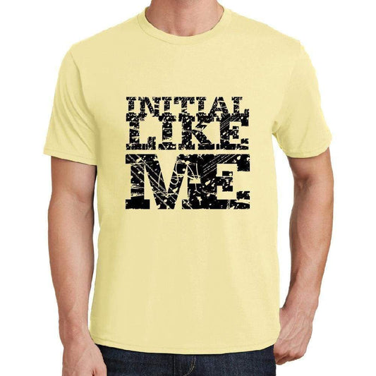 Initial Like Me Yellow Mens Short Sleeve Round Neck T-Shirt 00294 - Yellow / S - Casual