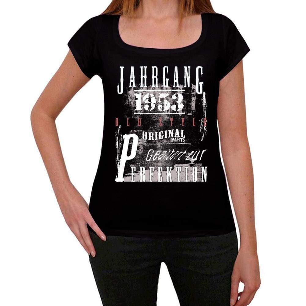 Jahrgang Birthday 1953 Black Womens Short Sleeve Round Neck T-Shirt Gift T-Shirt 00353 - Black / Xs - Casual