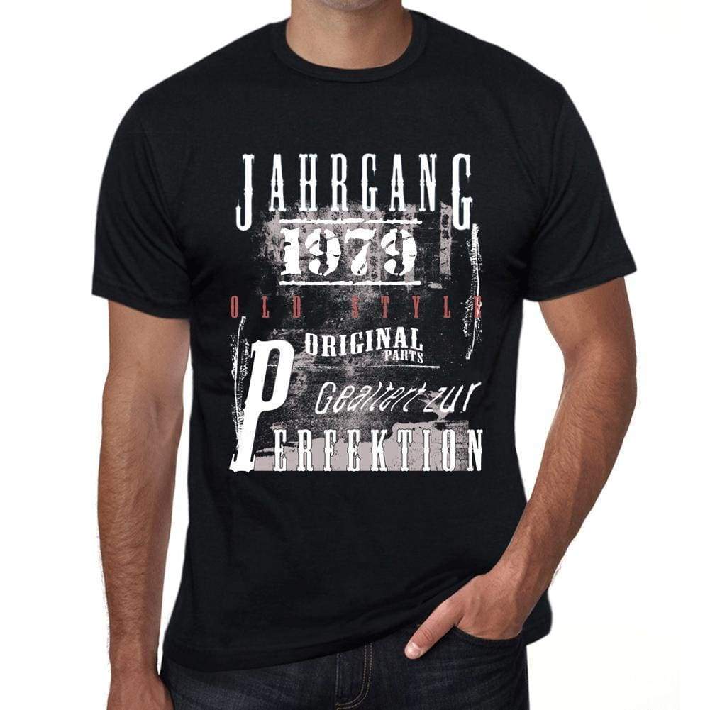 Jahrgang Birthday 1979 Black Mens Short Sleeve Round Neck T-Shirt Gift T-Shirt 00352 - Black / Xs - Casual