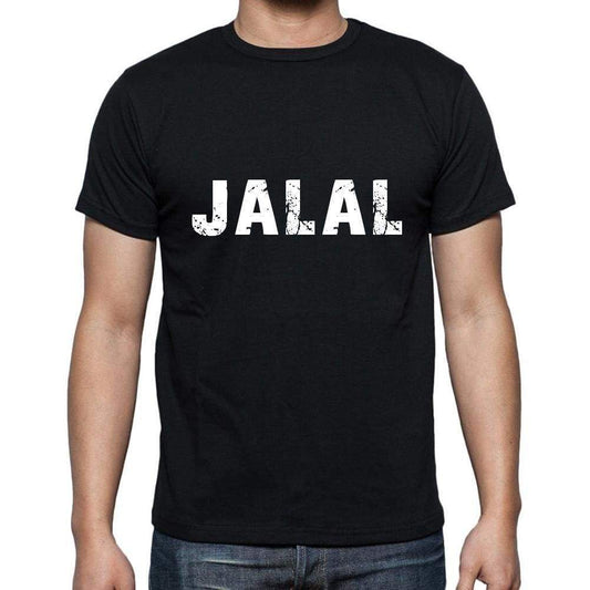 Jalal Mens Short Sleeve Round Neck T-Shirt 5 Letters Black Word 00006 - Casual