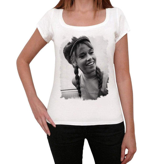 Jane Fonda Vintage Womens T-Shirt White Birthday Gift 00514 - White / Xs - Casual