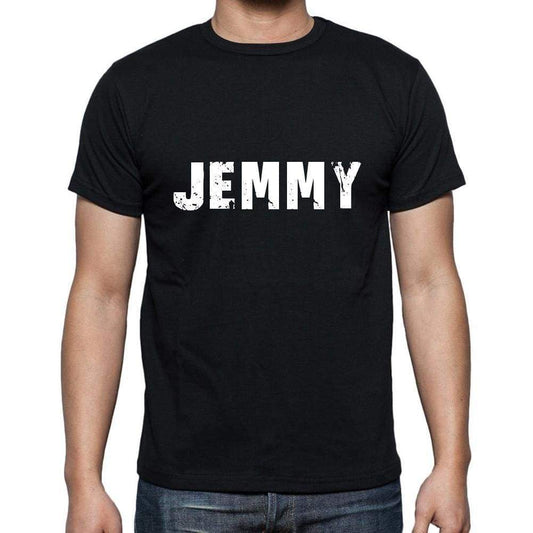 Jemmy Mens Short Sleeve Round Neck T-Shirt 5 Letters Black Word 00006 - Casual