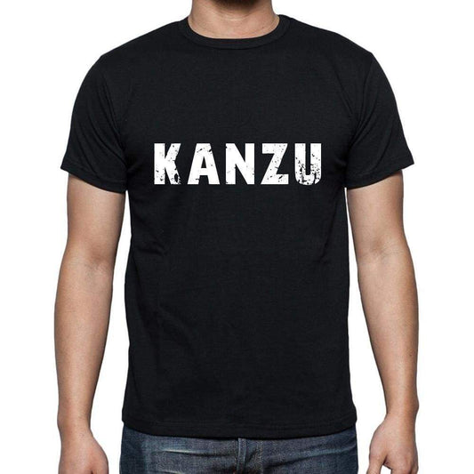 Kanzu Mens Short Sleeve Round Neck T-Shirt 5 Letters Black Word 00006 - Casual