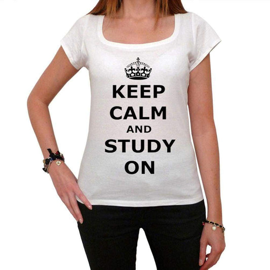 Keep Calm And Study On T-Shirt For Women Short Sleeve Cotton Tshirt Women T Shirt Gift - T-Shirt