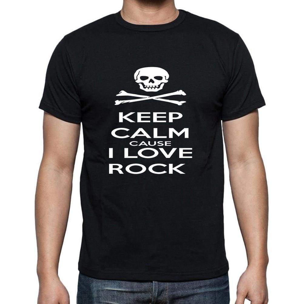 Keep Calm Cause I Love Rock T-Shirt For Mens Short Sleeve Cotton Tshirt Men T Shirt - T-Shirt