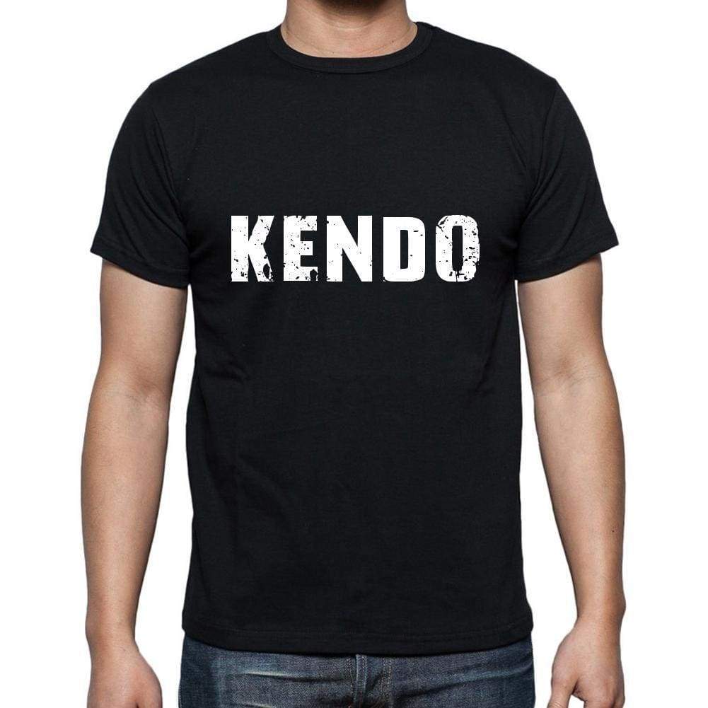 Kendo Mens Short Sleeve Round Neck T-Shirt 5 Letters Black Word 00006 - Casual