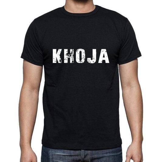 Khoja Mens Short Sleeve Round Neck T-Shirt 5 Letters Black Word 00006 - Casual
