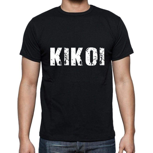 Kikoi Mens Short Sleeve Round Neck T-Shirt 5 Letters Black Word 00006 - Casual