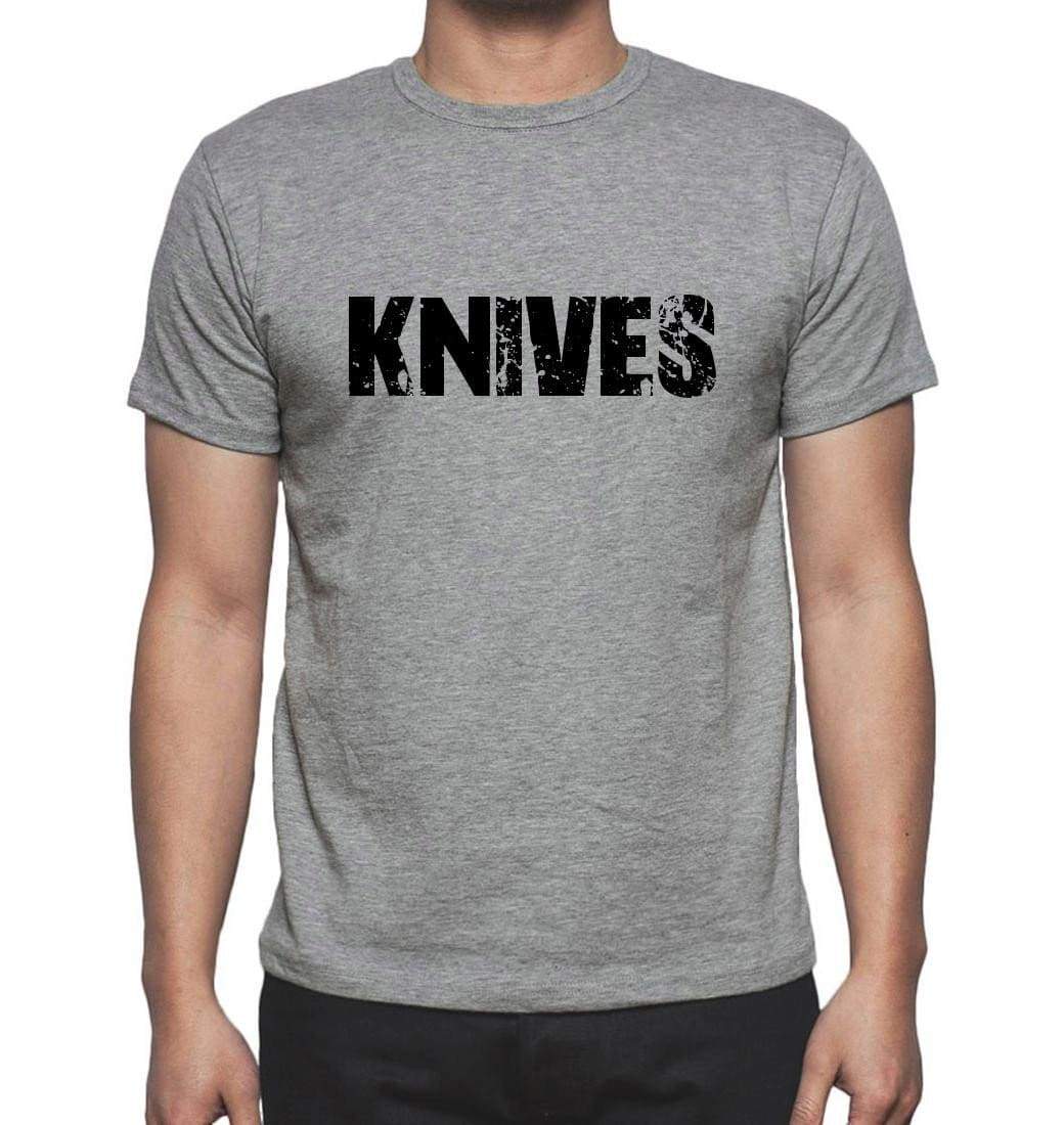 Knives Grey Mens Short Sleeve Round Neck T-Shirt 00018 - Grey / S - Casual