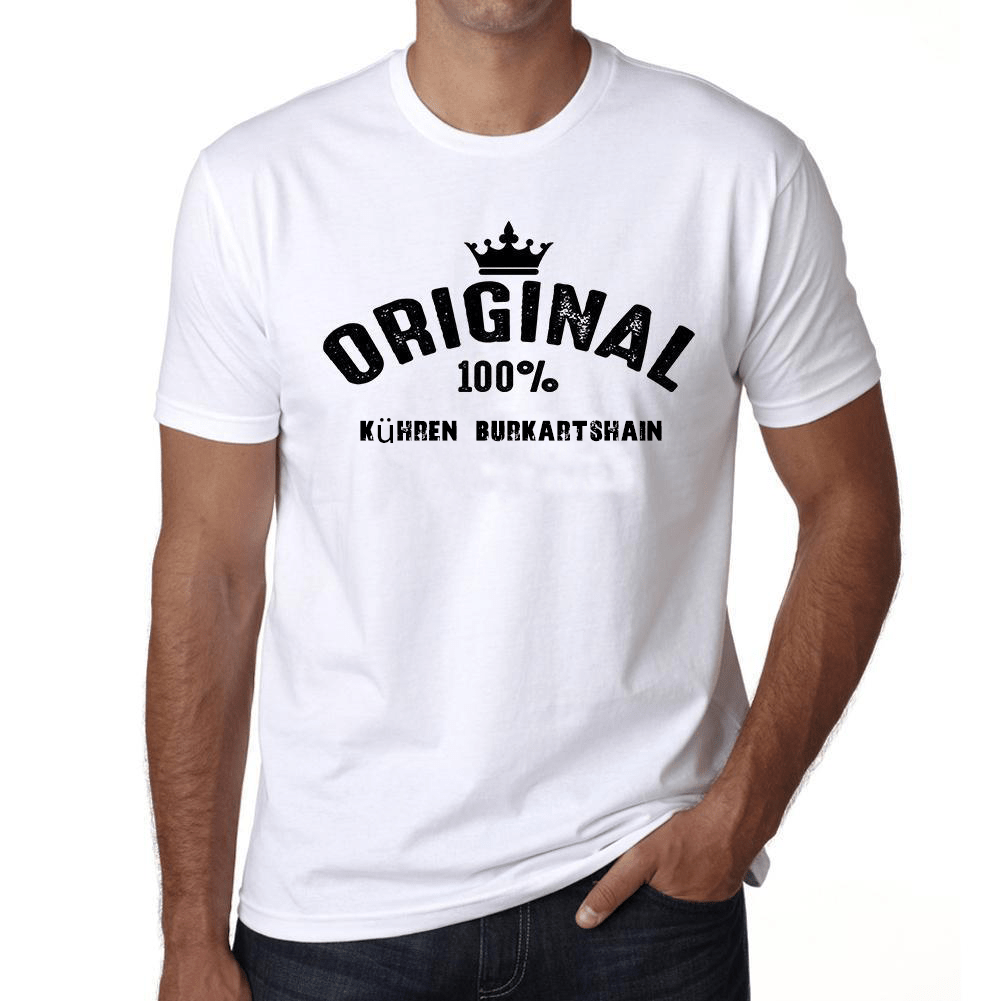 Kühren Burkartshain 100% German City White Mens Short Sleeve Round Neck T-Shirt 00001 - Casual
