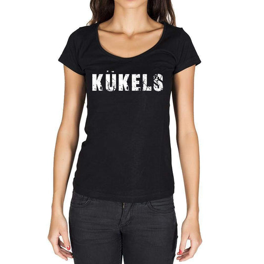 Kükels German Cities Black Womens Short Sleeve Round Neck T-Shirt 00002 - Casual