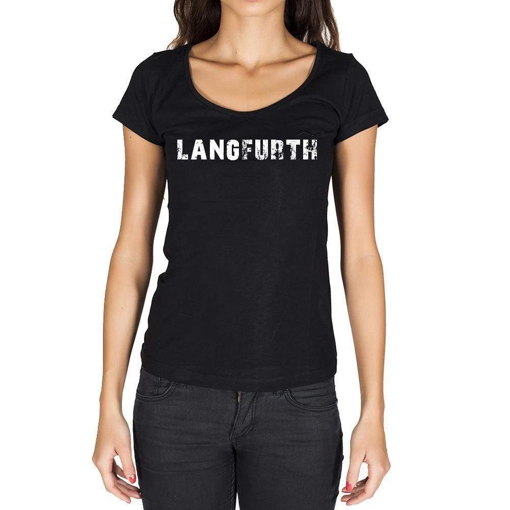 Langfurth German Cities Black Womens Short Sleeve Round Neck T-Shirt 00002 - Casual