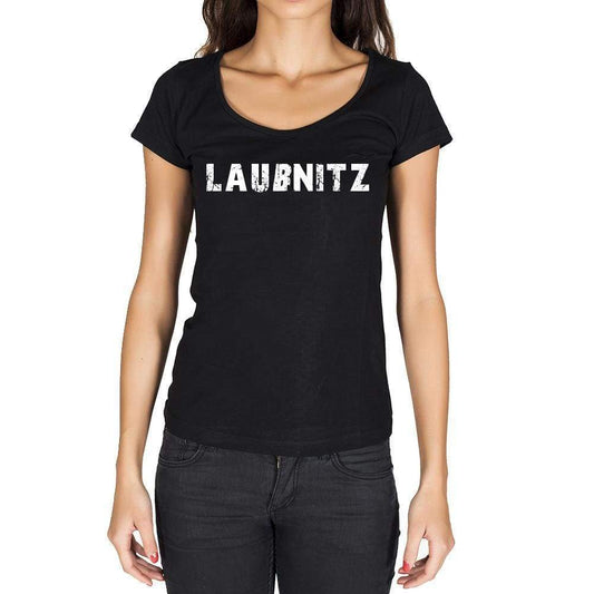 Laußnitz German Cities Black Womens Short Sleeve Round Neck T-Shirt 00002 - Casual