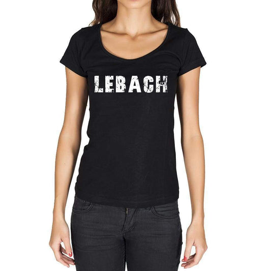 Lebach German Cities Black Womens Short Sleeve Round Neck T-Shirt 00002 - Casual