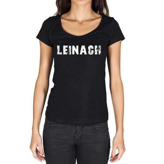 Leinach German Cities Black Womens Short Sleeve Round Neck T-Shirt 00002 - Casual