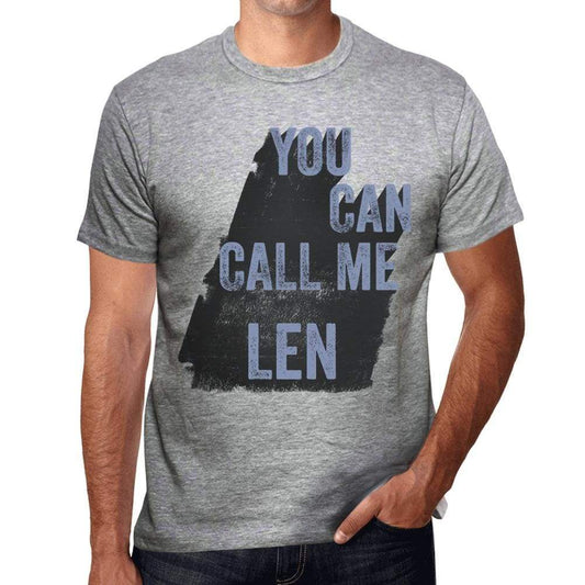 Len You Can Call Me Len Mens T Shirt Grey Birthday Gift 00535 - Grey / S - Casual