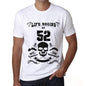 Life Begins At 52 Mens T-Shirt White Birthday Gift 00448 - White / Xs - Casual