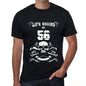 Life Begins At 56 Mens Black T-Shirt Birthday Gift 00449 - Black / Xs - Casual