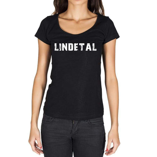 Lindetal German Cities Black Womens Short Sleeve Round Neck T-Shirt 00002 - Casual