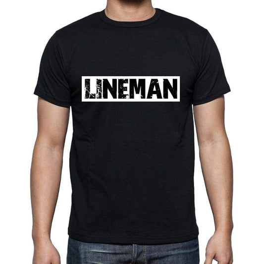 Lineman T Shirt Mens T-Shirt Occupation S Size Black Cotton - T-Shirt