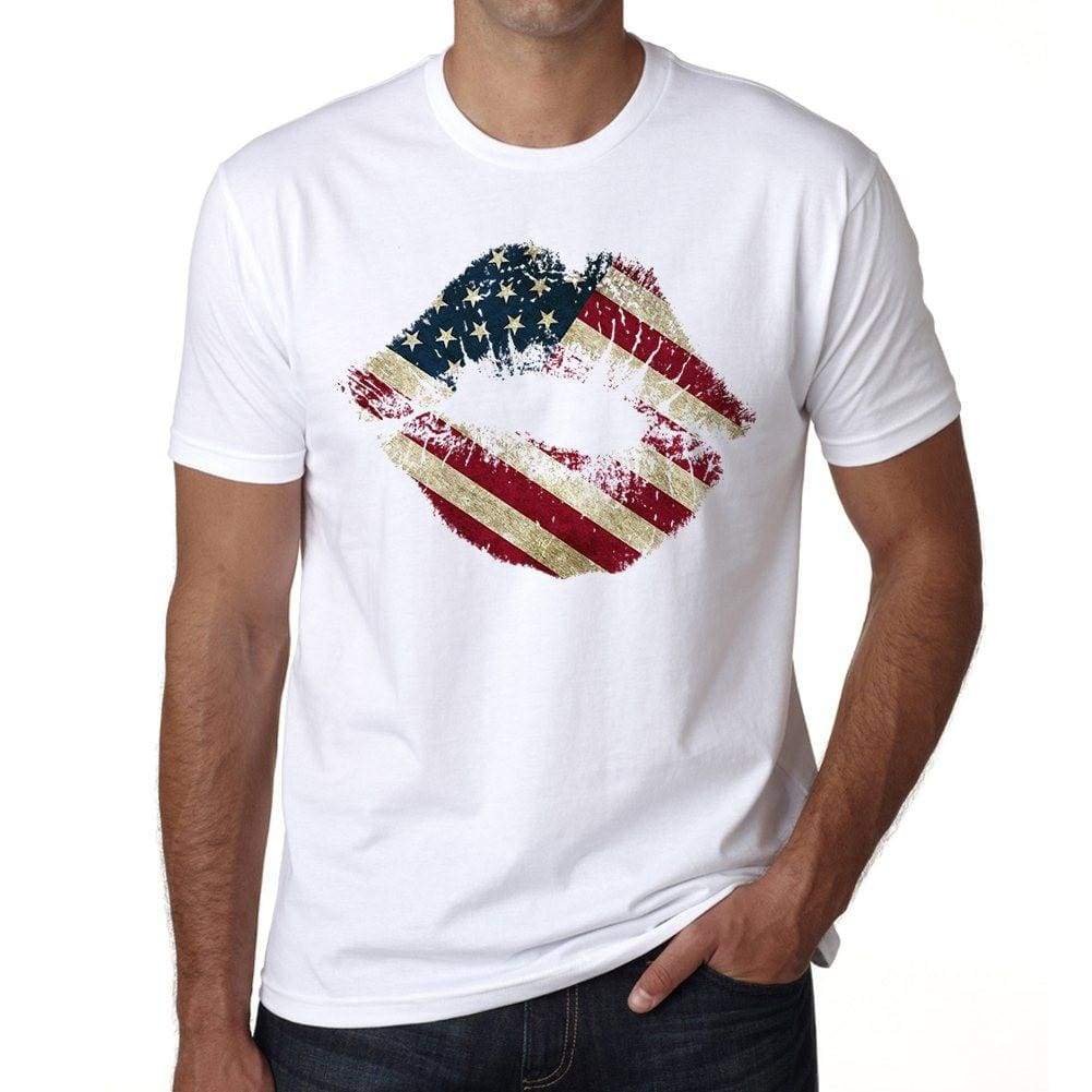 Lips Usa Mens Short Sleeve Round Neck T-Shirt