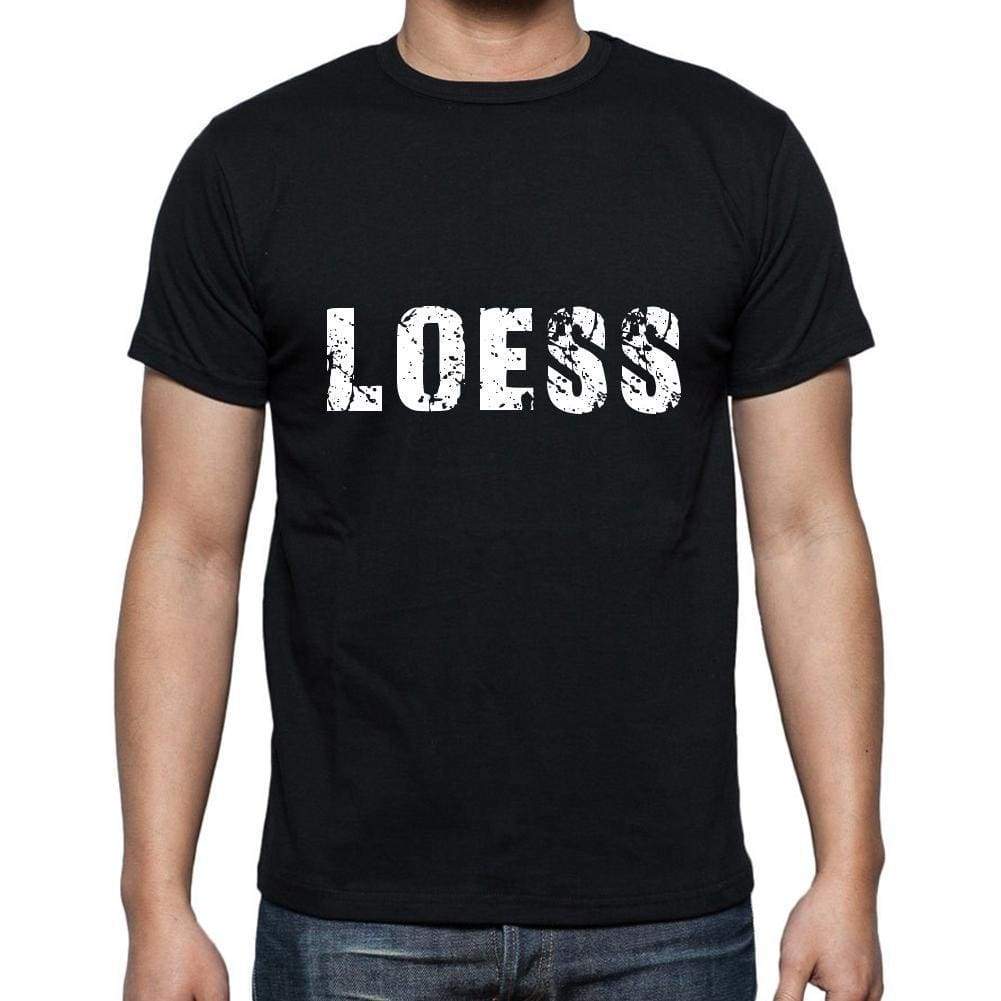 Loess Mens Short Sleeve Round Neck T-Shirt 5 Letters Black Word 00006 - Casual