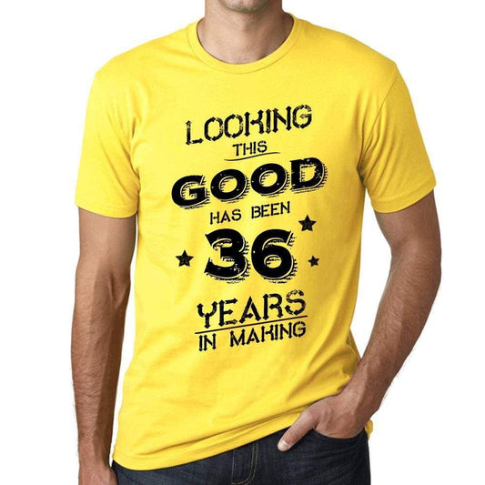 Looking This Good Has Been 36 Years In Making Mens T-Shirt Yellow Birthday Gift 00442 - Yellow / Xs - Casual