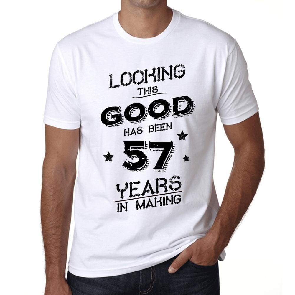 Looking This Good Has Been 57 Years Is Making Mens T-Shirt White Birthday Gift 00438 - White / Xs - Casual