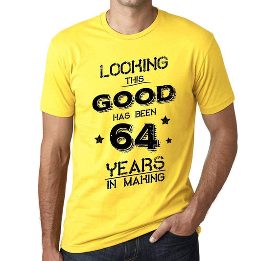 Looking This Good Has Been 64 Years In Making Mens T-Shirt Yellow Birthday Gift 00442 - Yellow / Xs - Casual