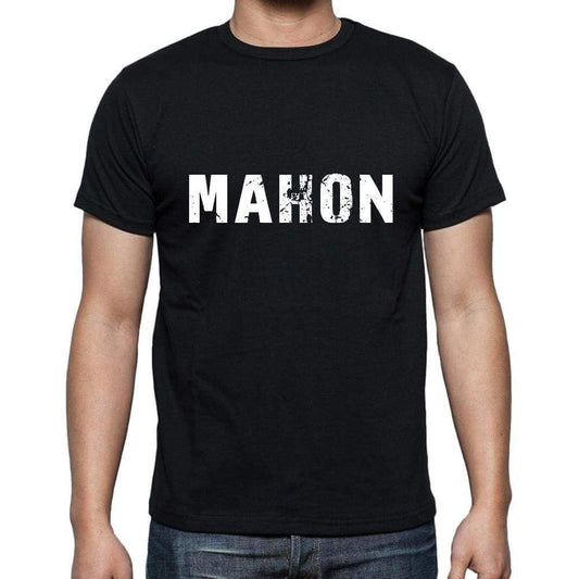 Mahon Mens Short Sleeve Round Neck T-Shirt 5 Letters Black Word 00006 - Casual