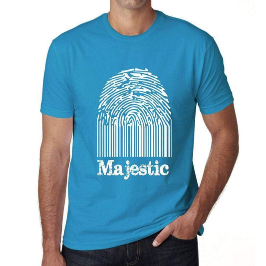 Majestic Fingerprint Blue Mens Short Sleeve Round Neck T-Shirt Gift T-Shirt 00311 - Blue / S - Casual