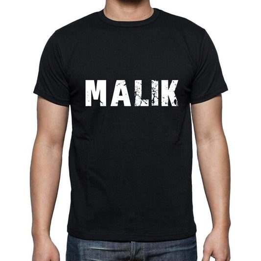 Malik Mens Short Sleeve Round Neck T-Shirt 5 Letters Black Word 00006 - Casual