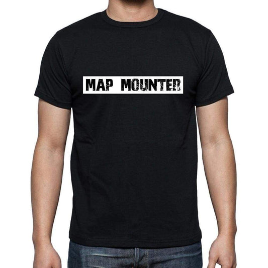 Map Mounter T Shirt Mens T-Shirt Occupation S Size Black Cotton - T-Shirt
