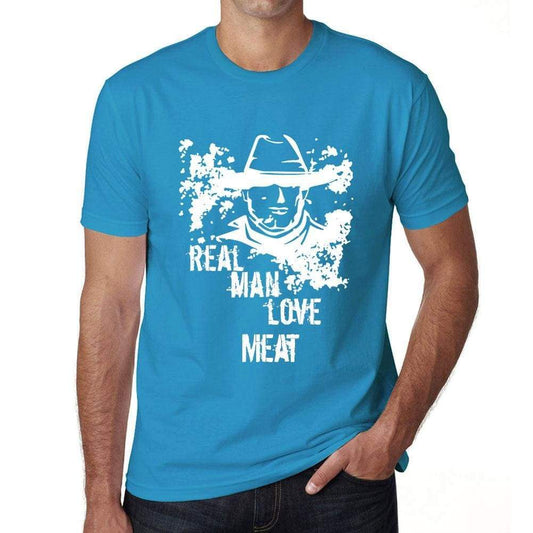 Meat Real Men Love Meat Mens T Shirt Blue Birthday Gift 00541 - Blue / Xs - Casual