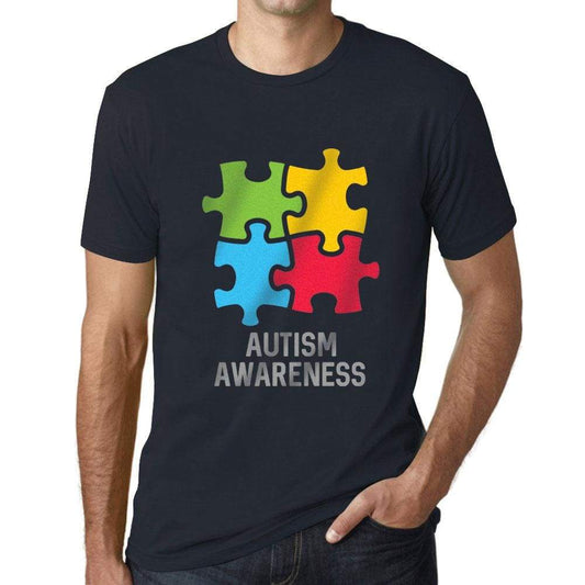 Mens Graphic T-Shirt Autism Awareness Navy - Navy / XS / Cotton - T-Shirt