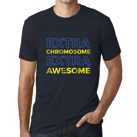 Mens Graphic T-Shirt Down Syndrome Extra Chromosome Extra Awesome Navy - Navy / Xs / Cotton - T-Shirt
