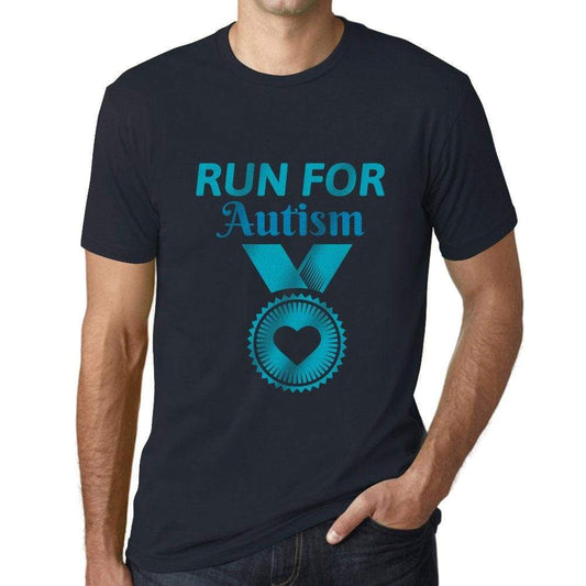 Mens Graphic T-Shirt Run for Autism Navy - Navy / XS / Cotton - T-Shirt