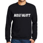 Mens Printed Graphic Sweatshirt Popular Words Ausfahrt Deep Black - Deep Black / Small / Cotton - Sweatshirts