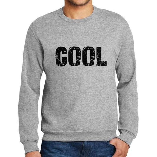 Mens Printed Graphic Sweatshirt Popular Words Cool Grey Marl - Grey Marl / Small / Cotton - Sweatshirts