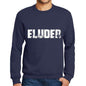Mens Printed Graphic Sweatshirt Popular Words Eluder French Navy - French Navy / Small / Cotton - Sweatshirts