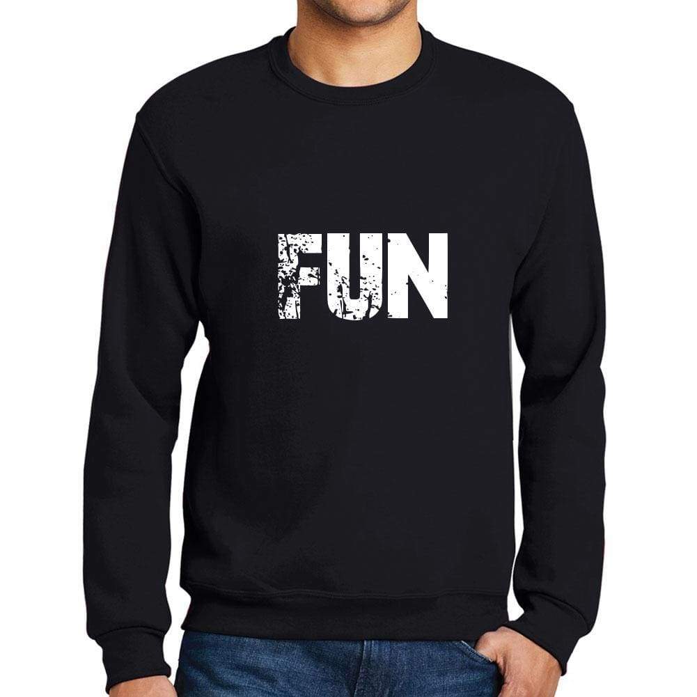 Mens Printed Graphic Sweatshirt Popular Words Fun Deep Black - Deep Black / Small / Cotton - Sweatshirts