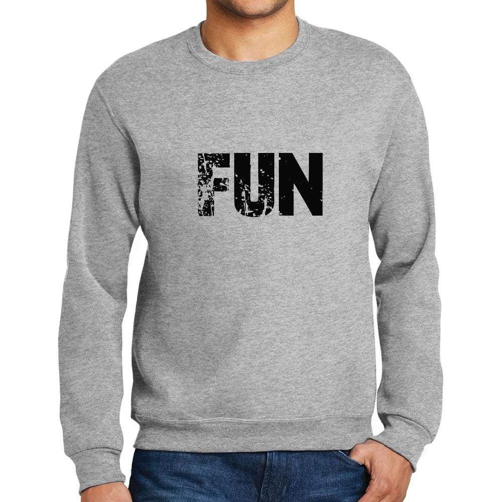 Mens Printed Graphic Sweatshirt Popular Words Fun Grey Marl - Grey Marl / Small / Cotton - Sweatshirts